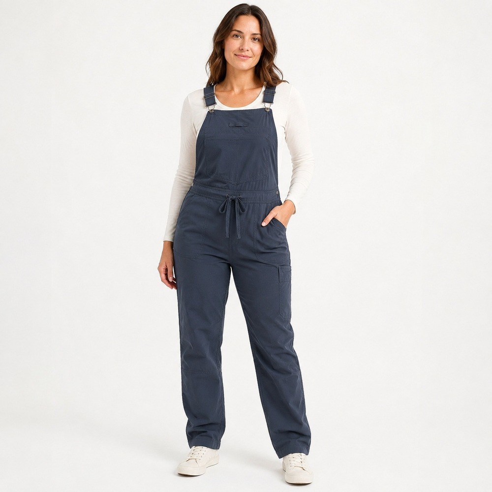 Duluth Trading Co Heirloom Gardening Overalls Womens L x 31 Blue Grey Stretch